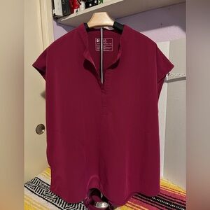 Figs Dark Magenta Rafaela - Oversized Scrub Top XXL